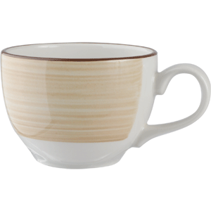 Чашка кофейная «Чино»; материал: фарфор; 85 мл; диаметр=6.5, высота=5, длина=8.5 см.; цвета: белый, бежевый