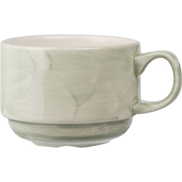 Чашка чайная «Феннель»; материал: фарфор; 200 мл; диаметр=8, высота=6, длина=11 см.; зеленый,бежевая