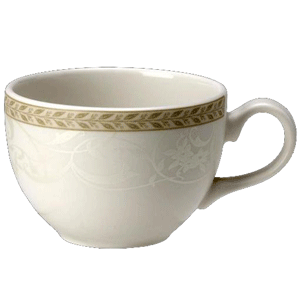 Чашка чайная «Антуанетт»; материал: фарфор; 225 мл; диаметр=9, высота=6, длина=12 см.; белый,оливковый