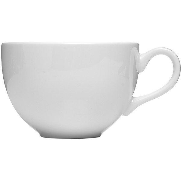 Чашка чайная «Монако Вайт»; материал: фарфор; 340 мл; диаметр=10, высота=6.7, длина=13 см.; белый