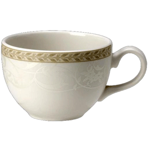 Чашка чайная «Антуанетт»; материал: фарфор; 340 мл; диаметр=10, высота=7, длина=13 см.; белый,оливковый