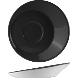 Блюдце «Даск»; материал: фарфор; диаметр=15.3, высота=3.7 см.; цвет: черный, белый