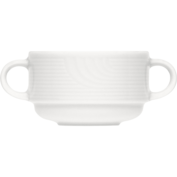 Супница, Бульонница (бульонная чашка) «Карат»; материал: фарфор; 270 мл; диаметр=9, высота=6, длина=14 см.; белый