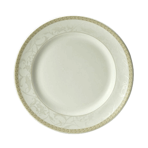 Тарелка мелкая «Антуанетт»; материал: фарфор; диаметр=16.5 см.; белый,оливковый