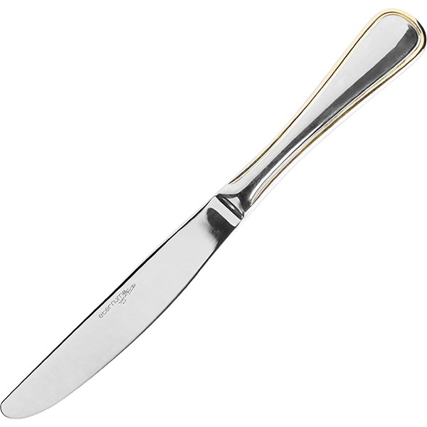 Нож столовый «Ансер Голд»; сталь нержавеющая; длина=235/125, ширина=4 мм; металлический,цвет: золотой