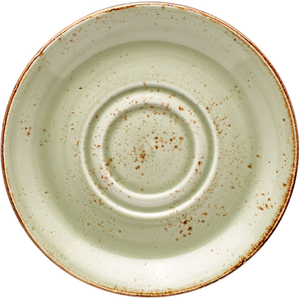 Блюдце «Крафт»; материал: фарфор; диаметр=11.7, высота=1.3 см.; зеленый