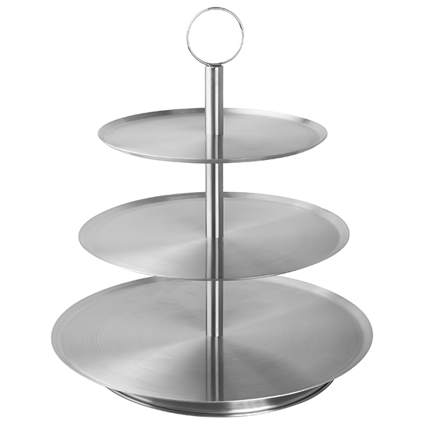 Этажерка 3-х ярусная для десерта «Проотель» диаметр=21,26,31 см.; сталь; высота=36 см.; металлический