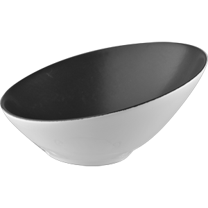 Салатник «Даск»; материал: фарфор; 335 мл; диаметр=180, высота=78 мм; цвет: черный, белый