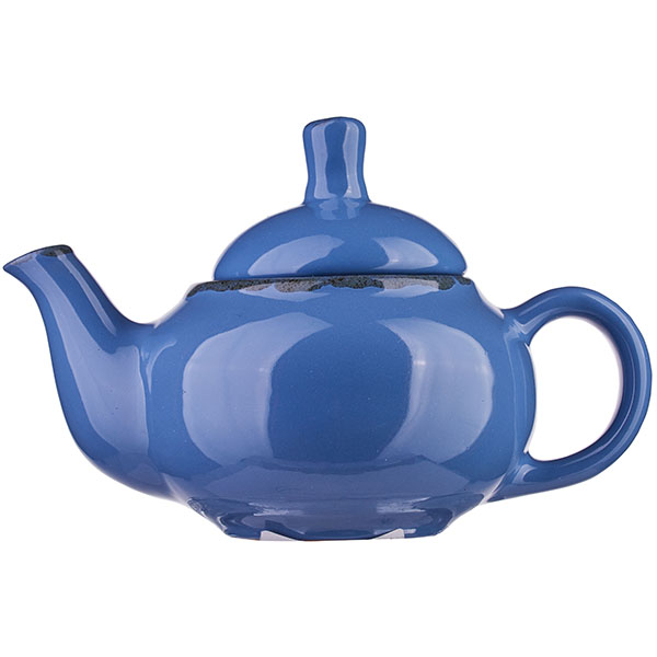 Чайник «Синий крафт»; керамика; 400мл; голубой
