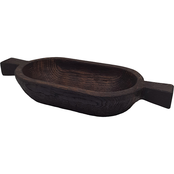 Плошка малая с ручками темный   дуб   ,H=7,L=27,B=15см PPwood