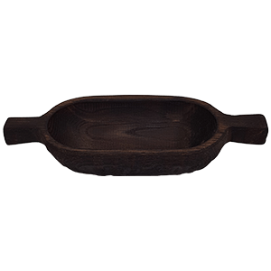 Плошка малая с ручками темный   дуб   ,H=5,L=20,B=11см PPwood