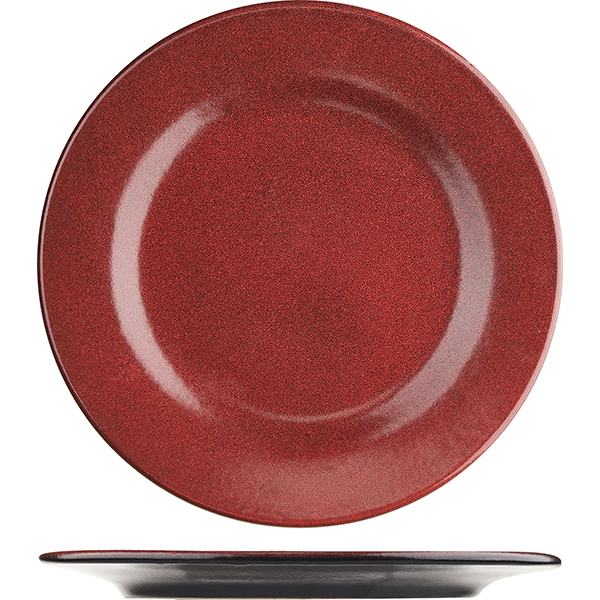Тарелка «Млечный путь красный»   фарфор   D=24см Борисовская Керамика