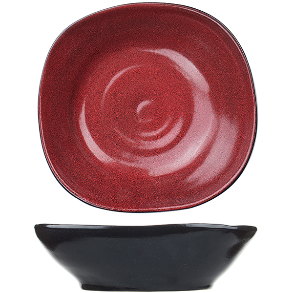 Тарелка глубокая «Млечный путь красный»   фарфор   1,2л Борисовская Керамика