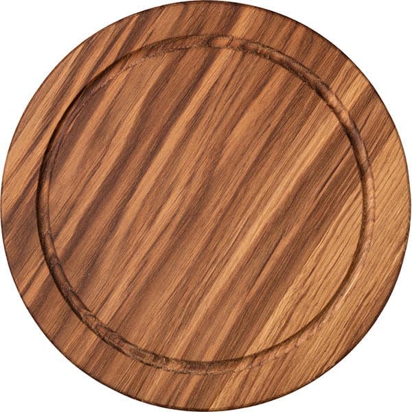 Доска для подачи круглая с выемкой  дуб  D=25, H=10см PPwood