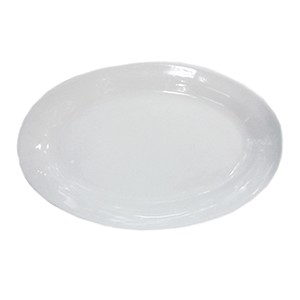 Блюдо овальное ров.край; фарфор; , H=45, L=365, B=235мм; белый