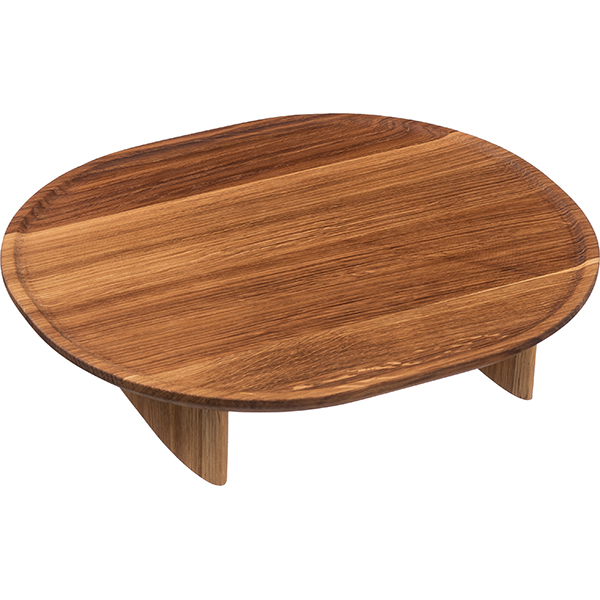 Поднос для подачи на ножках  дуб  , H=75, L=350, B=300мм PPwood