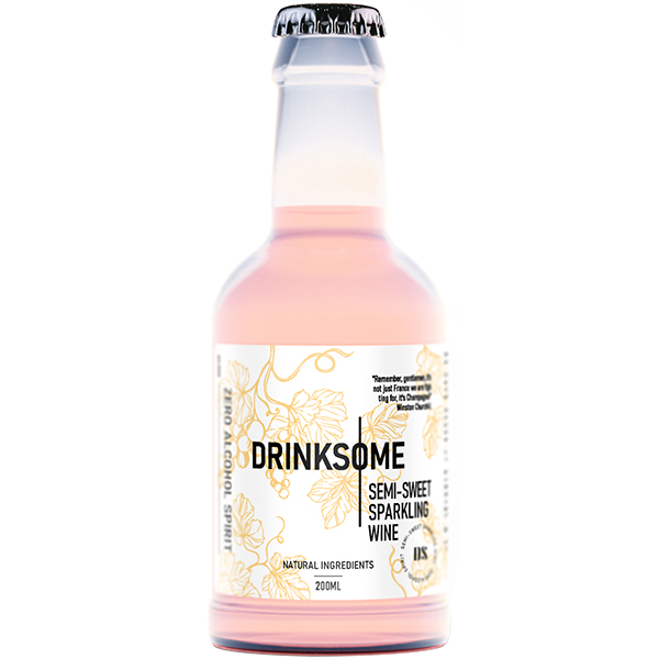 Напиток безалкогольный «Полусладкое игристое вино»  стекло  200мл Drinksome