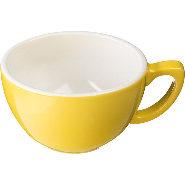 Чашка кофейная «Пур-Амор»; фарфор; 300мл; D=110/60, H=65, L=140мм; желт., белый Чашка кофейная «Пур-Амор»; фарфор; 300мл; D=110/60, H=65, L=140мм; желт., белый