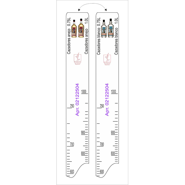 Линейка «Казадорес Бланко,Аньехо 0.75,1»  пластик  длина=28, ширина=2 см. STEK