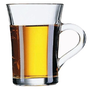 Кружка (6 шт.);  стекло;  230 мл;  высота=106, длина=115, ширина=73 мм;  прозрачный;