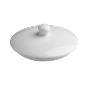 Крышка к сахарнице «Увертюра»; материал: фарфор; диаметр=10, высота=3.5 см.; белый