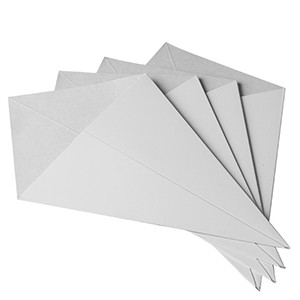 Конус для картофеля фри (300 штук); картон; длина=25, ширина=14.5 см.; белый