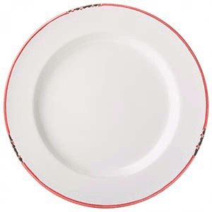 Тарелка мелкая «Эйвбери ред»; керамика; D=26см; белый,красный