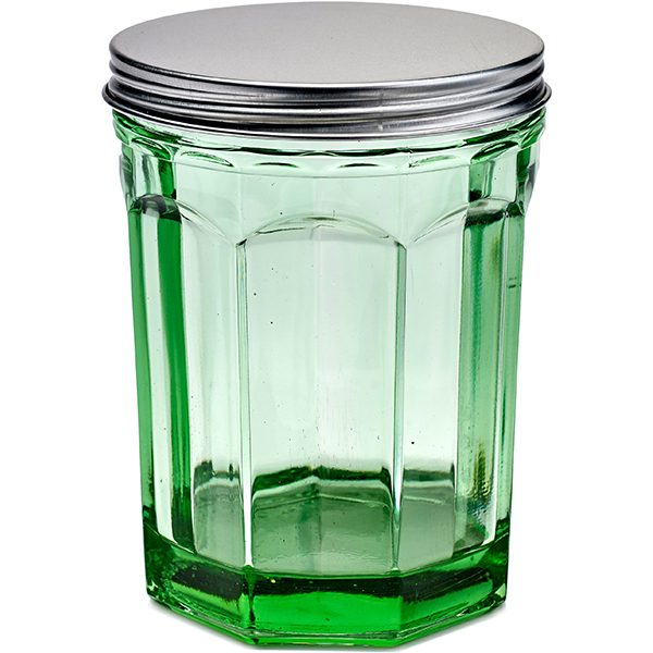 Банка с крышкой; стекло; 1000мл; D=10.7,H=15.5см; зеленый ,прозрачный