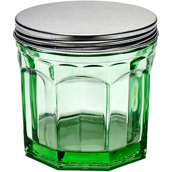 Банка с крышкой; стекло; 750мл; D=11,H=11.5см; зеленый ,прозрачный