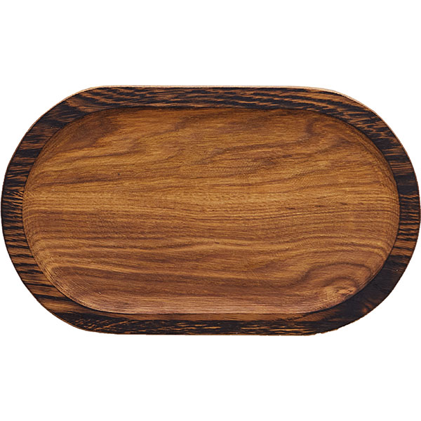 Блюдо для подачи овальное  дуб  H=2.5,L=30,B=18см PPwood