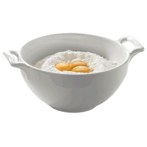 Миска для замешивания «Бель Кузин»; фарфор; 1л; D=165,H=80,L=210,B=165мм; белый