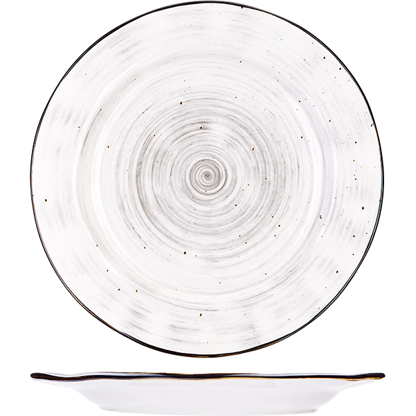 Тарелка мелкая «Пастораль»; фарфор; D=22.8см; серый