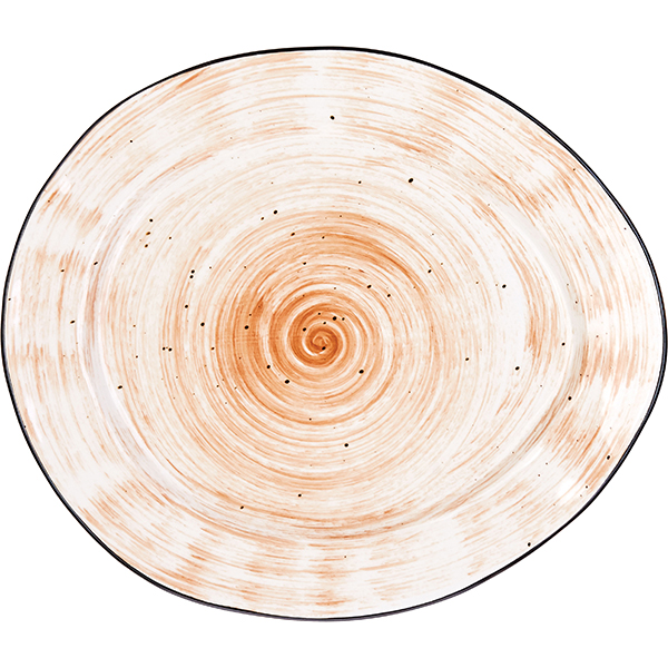 Тарелка мелкая «Пастораль»; фарфор; H=2.7,L=27см; оранжевый