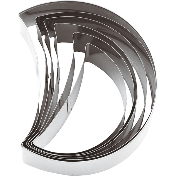 Набор кондитерских форм «Месяц» (6 штук)  сталь нержавеющая  диаметр=95, высота=30 мм Paderno