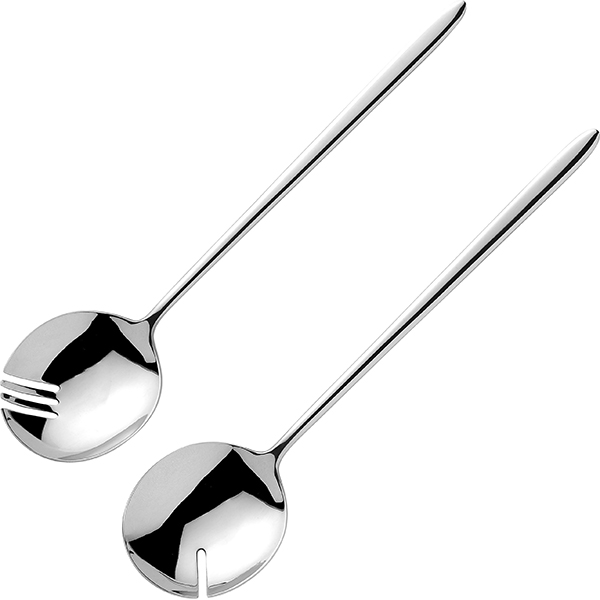 Ложка и вилка для салата «Аляска»; сталь нержавеющая; длина=235/70, ширина=4 мм; металлический
