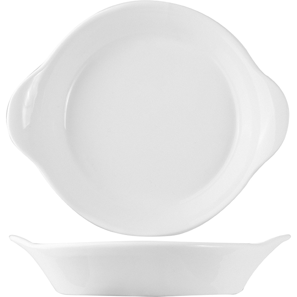 Сковорода порционная «Кунстверк»; материал: фарфор; 142 мл; диаметр=13, высота=2, длина=15.5 см.; белый