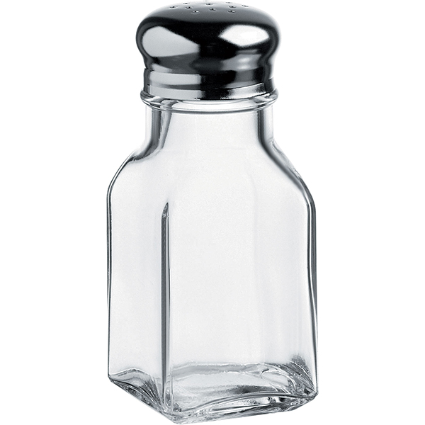 Емкость для соли/перца «Бэйзик»; стекло,металл; объем: 0.1 литр; прозрачный