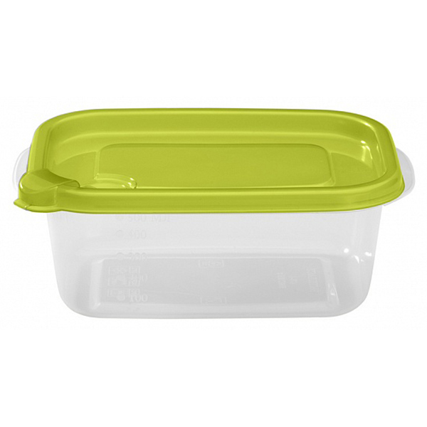 Контейнер для продуктов с клапаном; полипропилен; 0, 6л; , H=60, L=160, B=115мм; прозрачный, зеленый Контейнер для продуктов с клапаном; полипропилен; 0, 6л; , H=60, L=160, B=115мм; прозрачный, зеленый